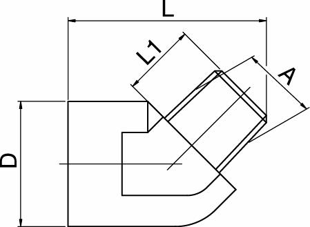 Nippli di Connessione a 45° Filetto Maschio