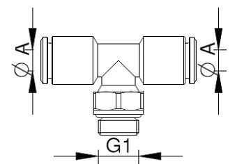 PB - Raccordo a T Derivazione Push-In con Filetto Maschio
