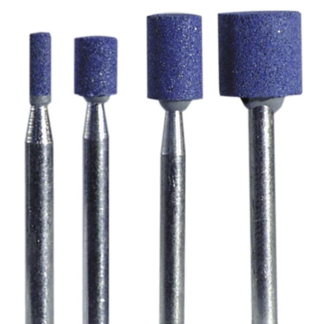 Punti di levigatura in pietra blu, asta Ø 3 x 40 mm – cilindro