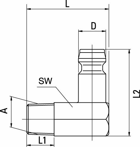 Nippli di Connessione 90° Filetto Maschio INOX